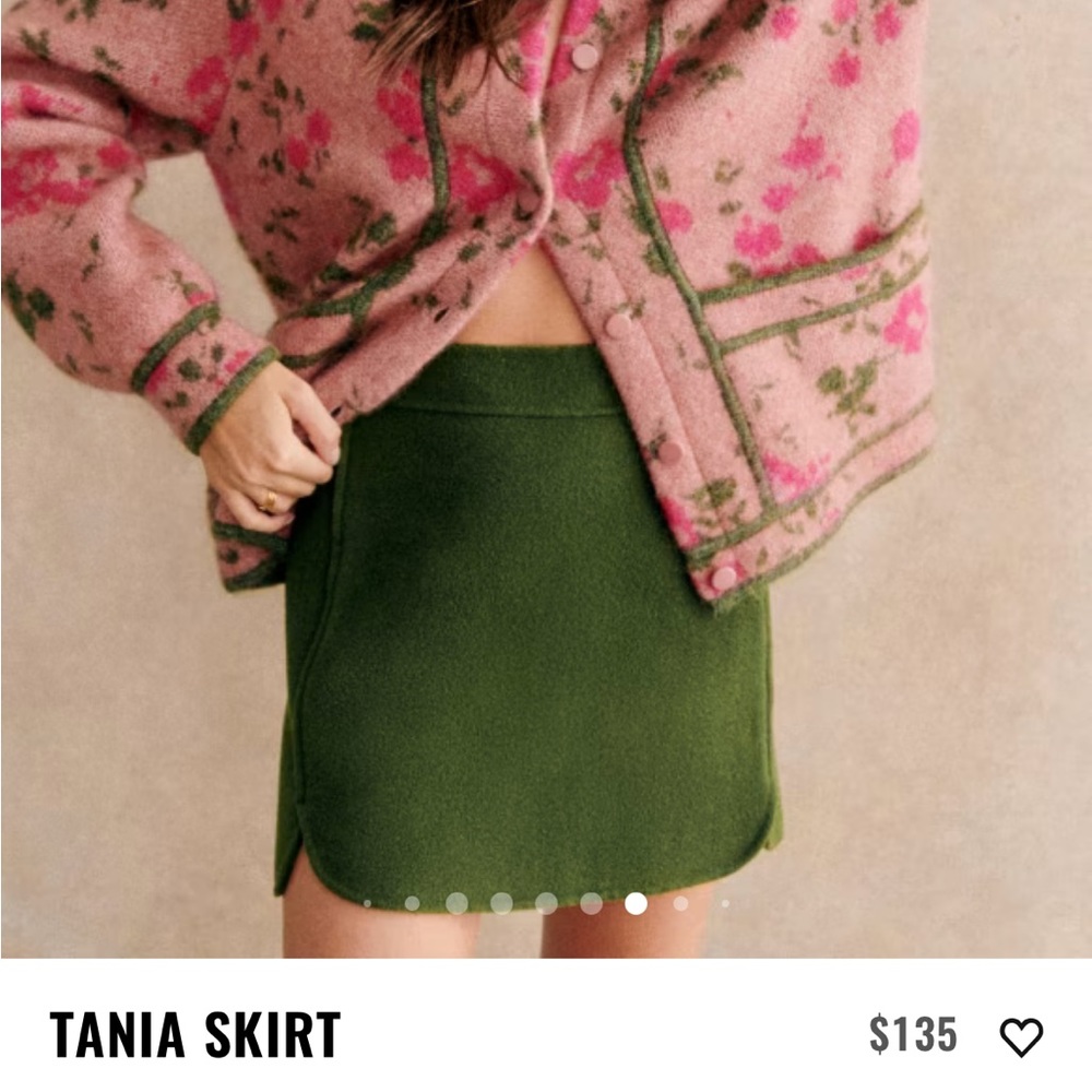 Sezane Tania Skirt Garden Green Size 36